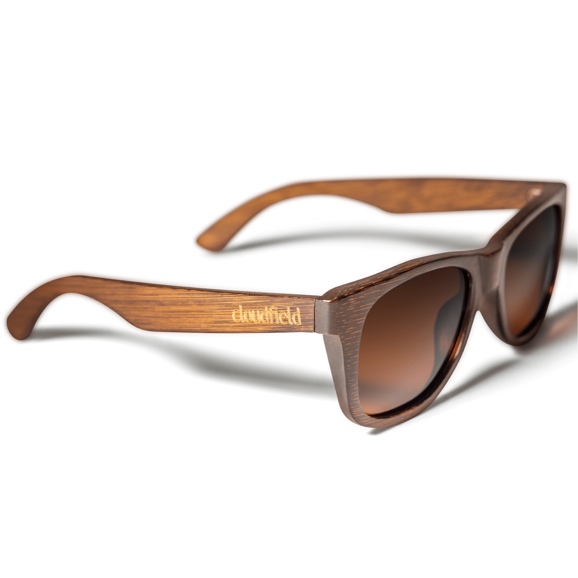 Cloudfield Unisex Polarized Wood Sunglasses - Brown