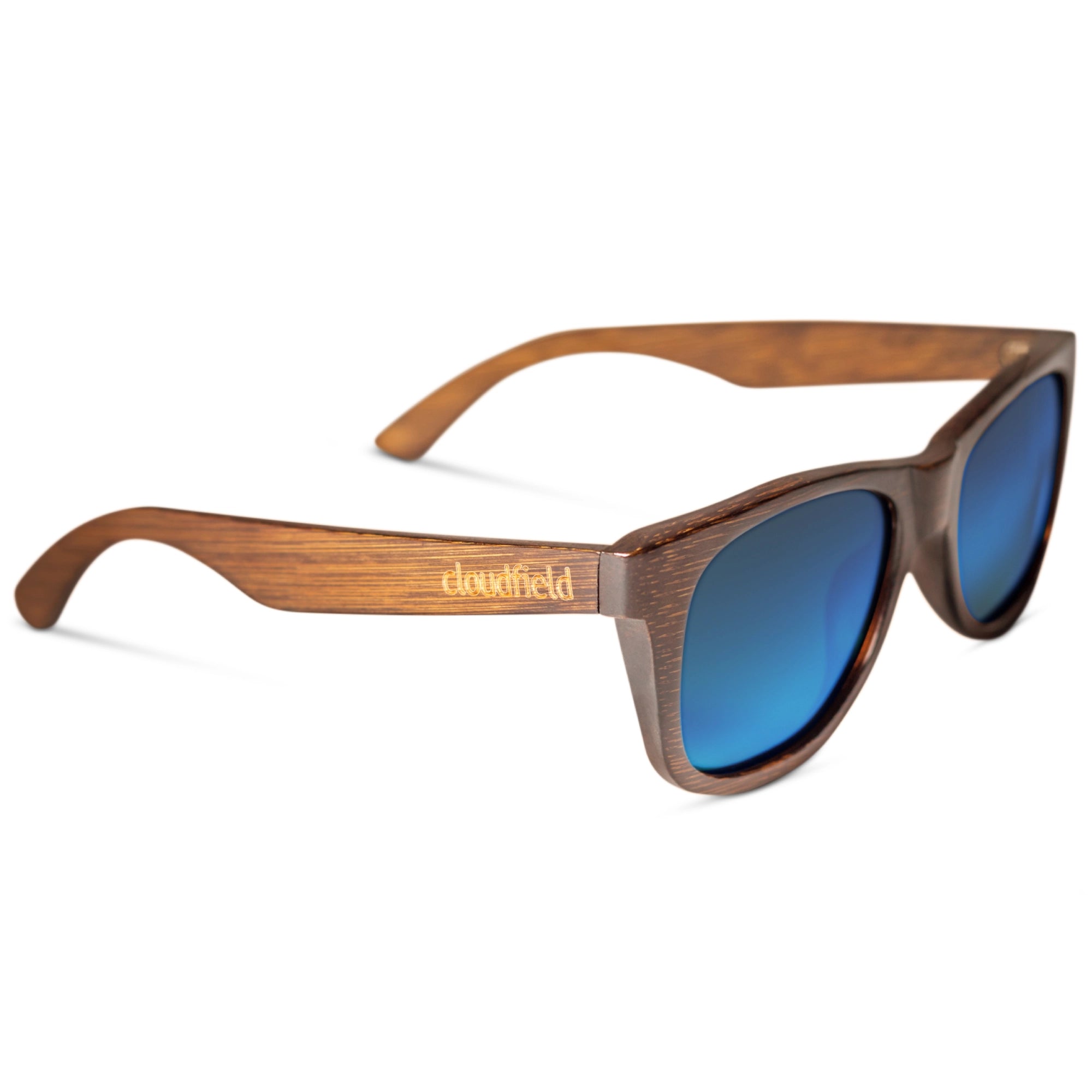 Cloudfield Unisex blue Polarized Wood Sunglasses
