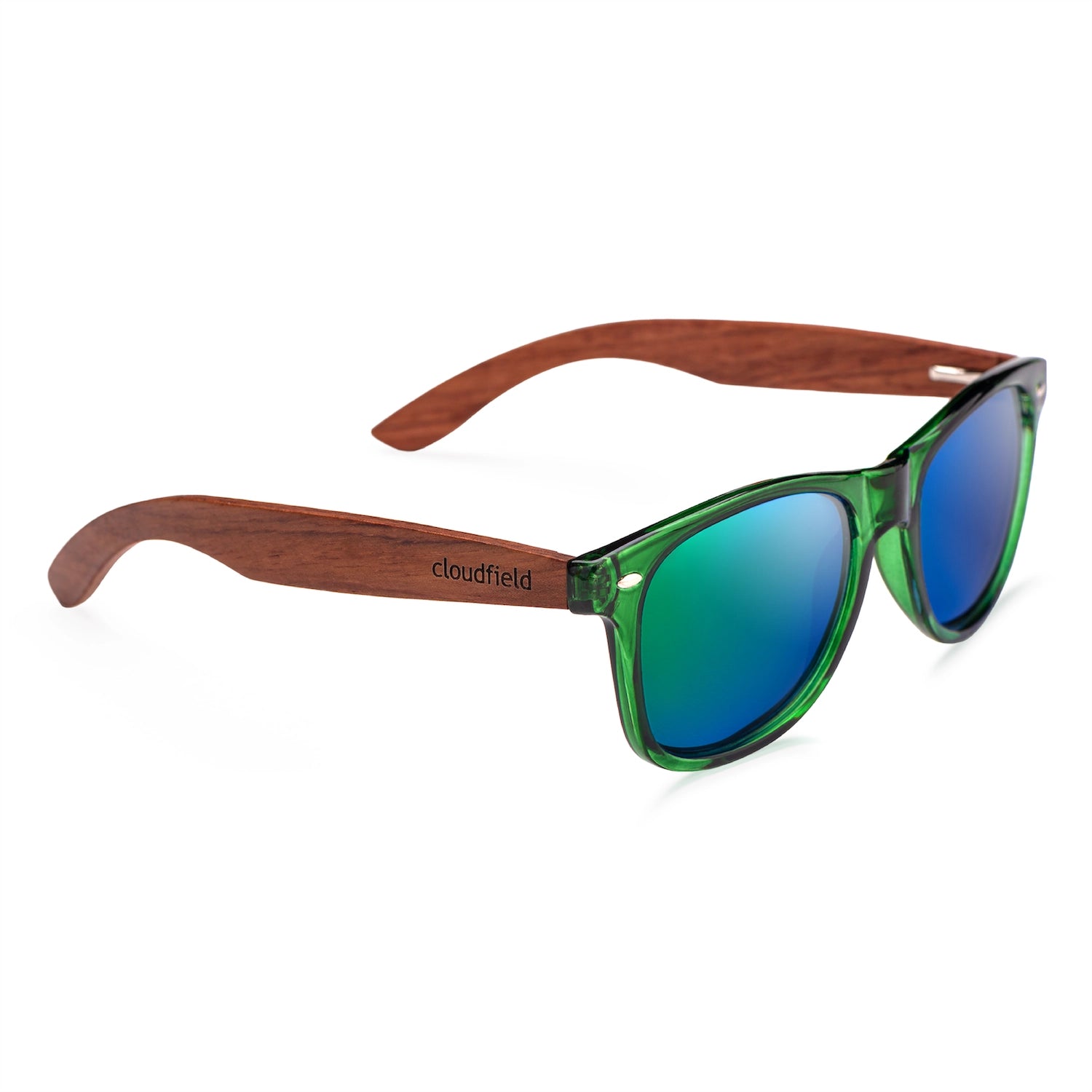 Cloudfield Unisex Polarized Wood Sunglasses - Blue Green
