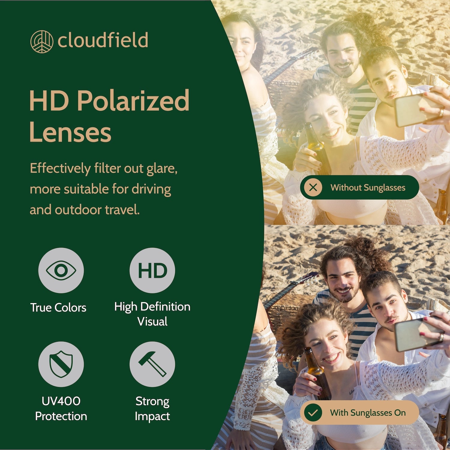 cloudfield blue lens sunglasses polarized