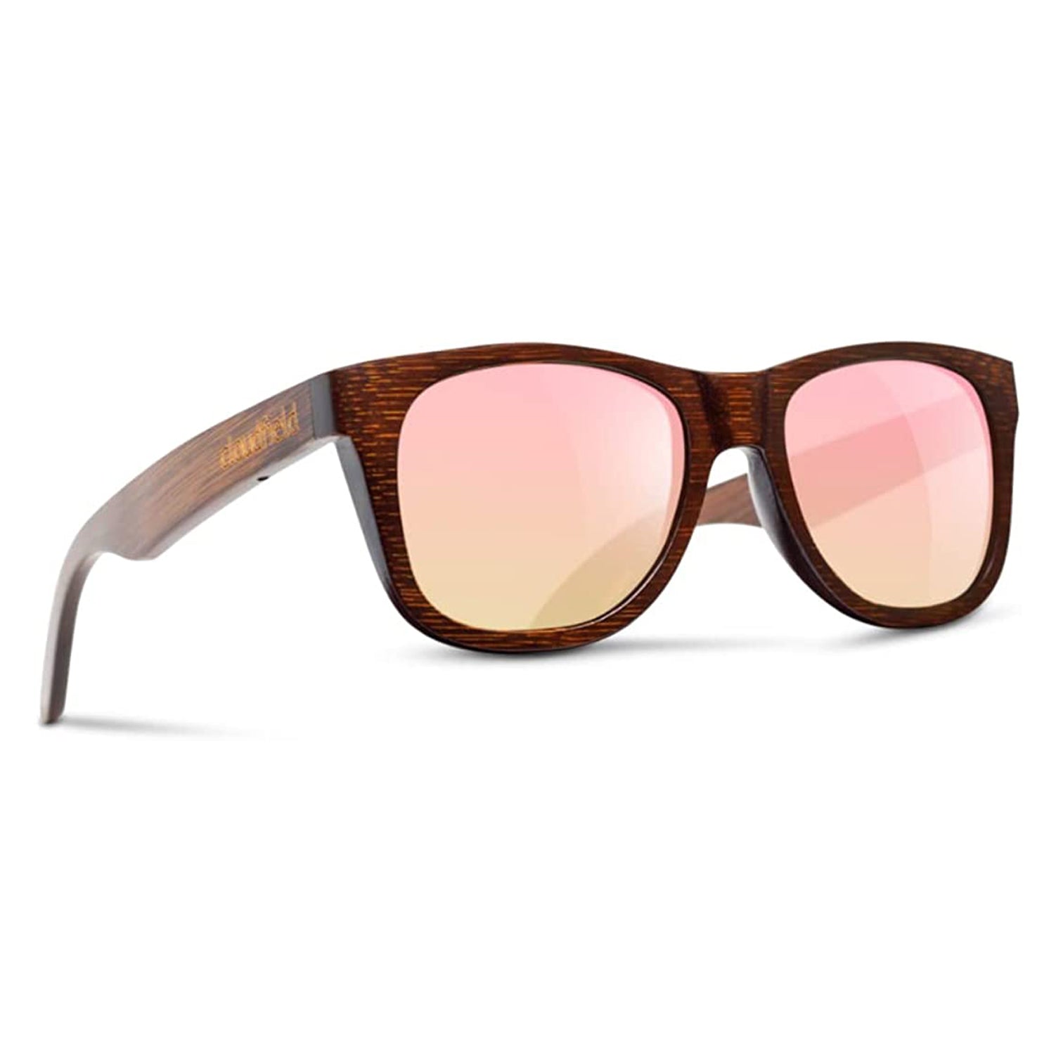 Rose gold unisex wood sunglasses polarized