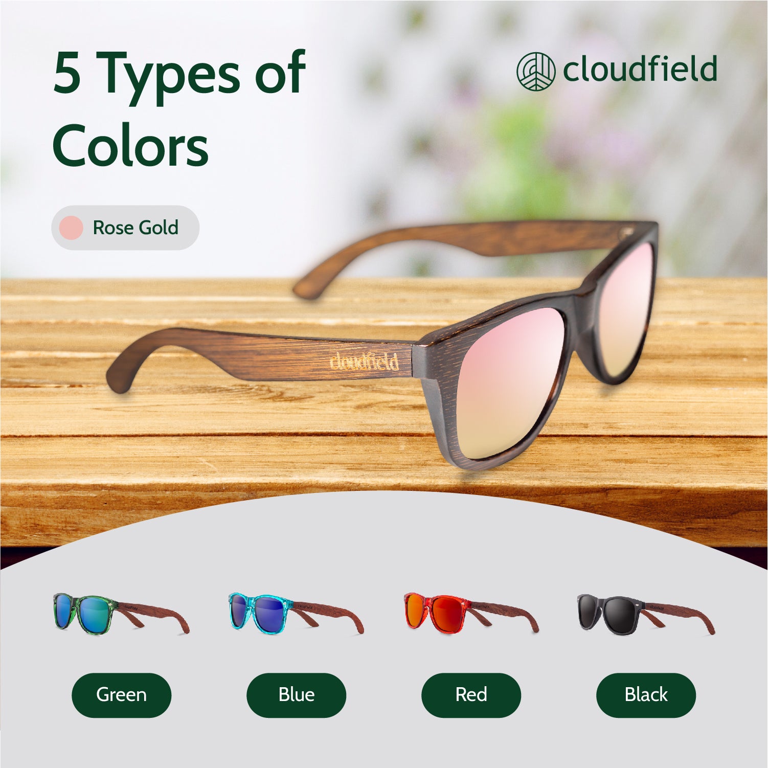 rose gold cloudfiled polarized sunglasses